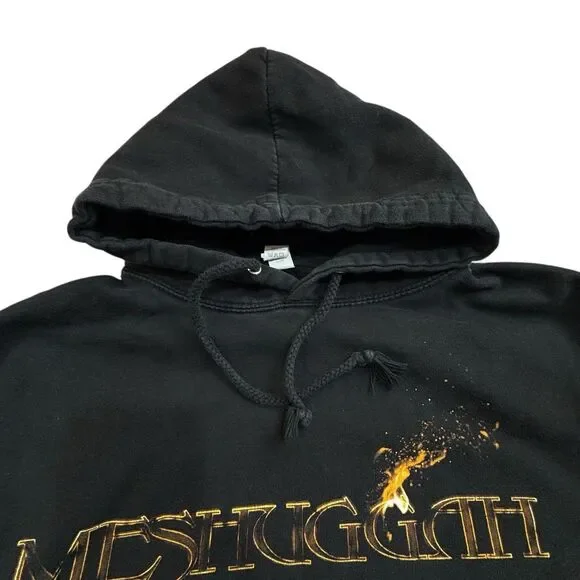 Meshuggah Immutable Black Full Zip Hoodie Big Logos Band Merch Men's Size L